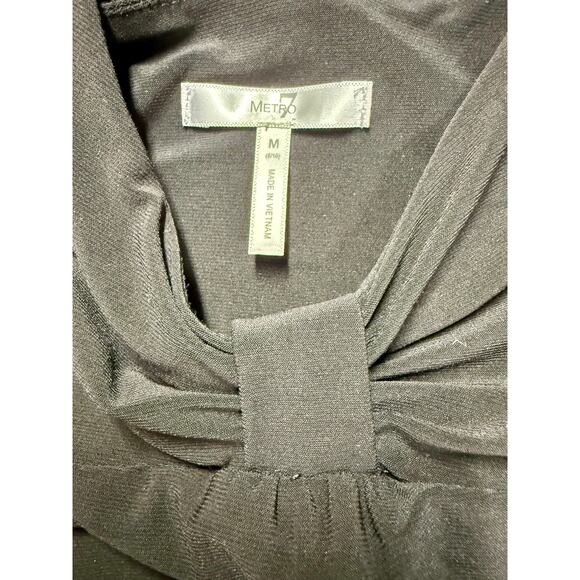 METRO Black Bodycon V Neck Sleeveless Slinky Dress Size M - Picture 6 of 6